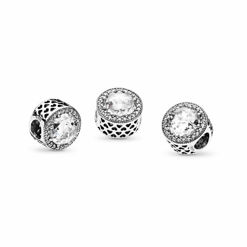 Pandora Radiant Hearts Charm - Sterling Silver/Cubic Zirconia - Canada | EH1263EX